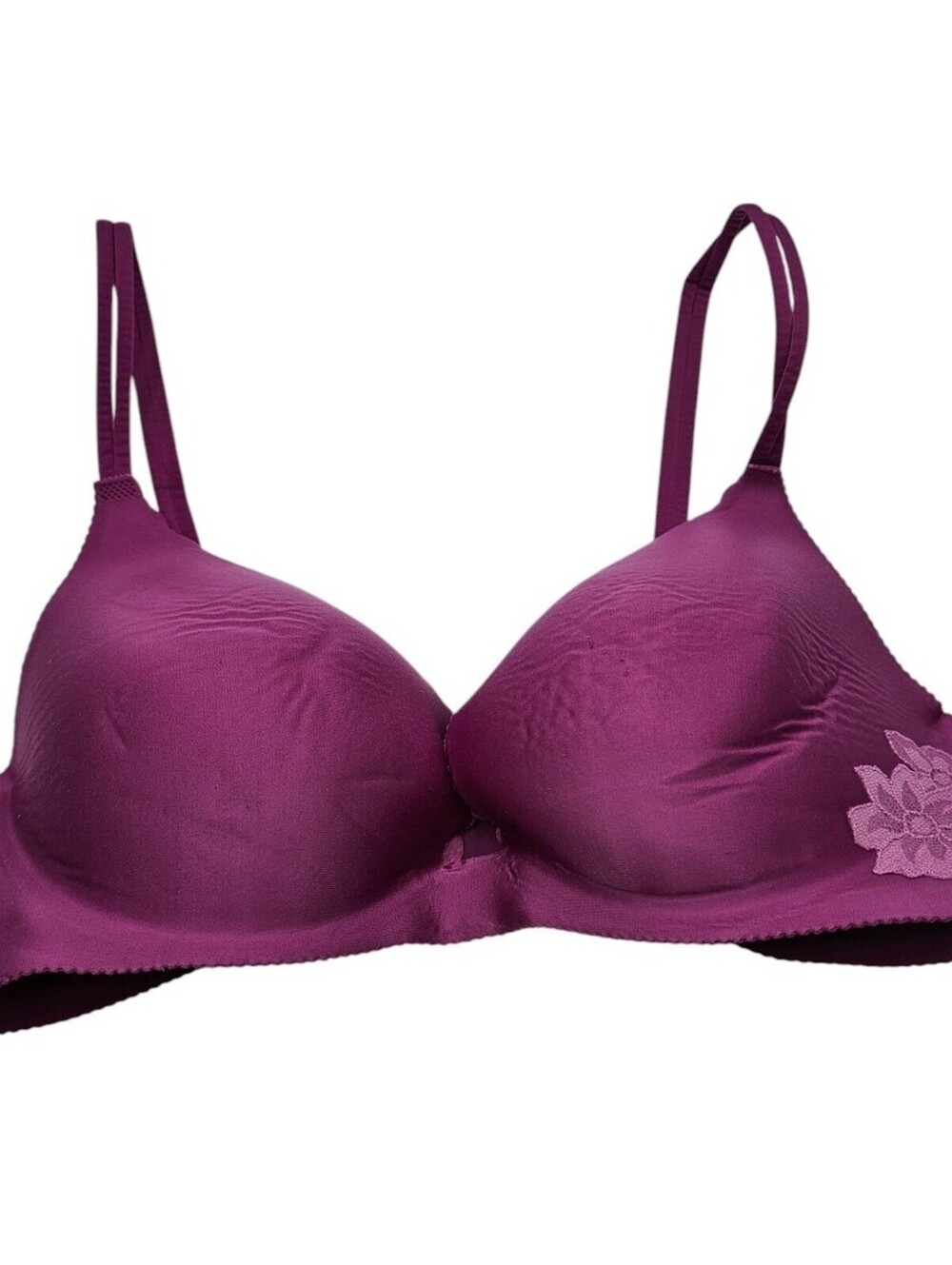 Victorias Secret Angels Secret Embrace Sz 34D No Wire Bra Purple Floral Sides